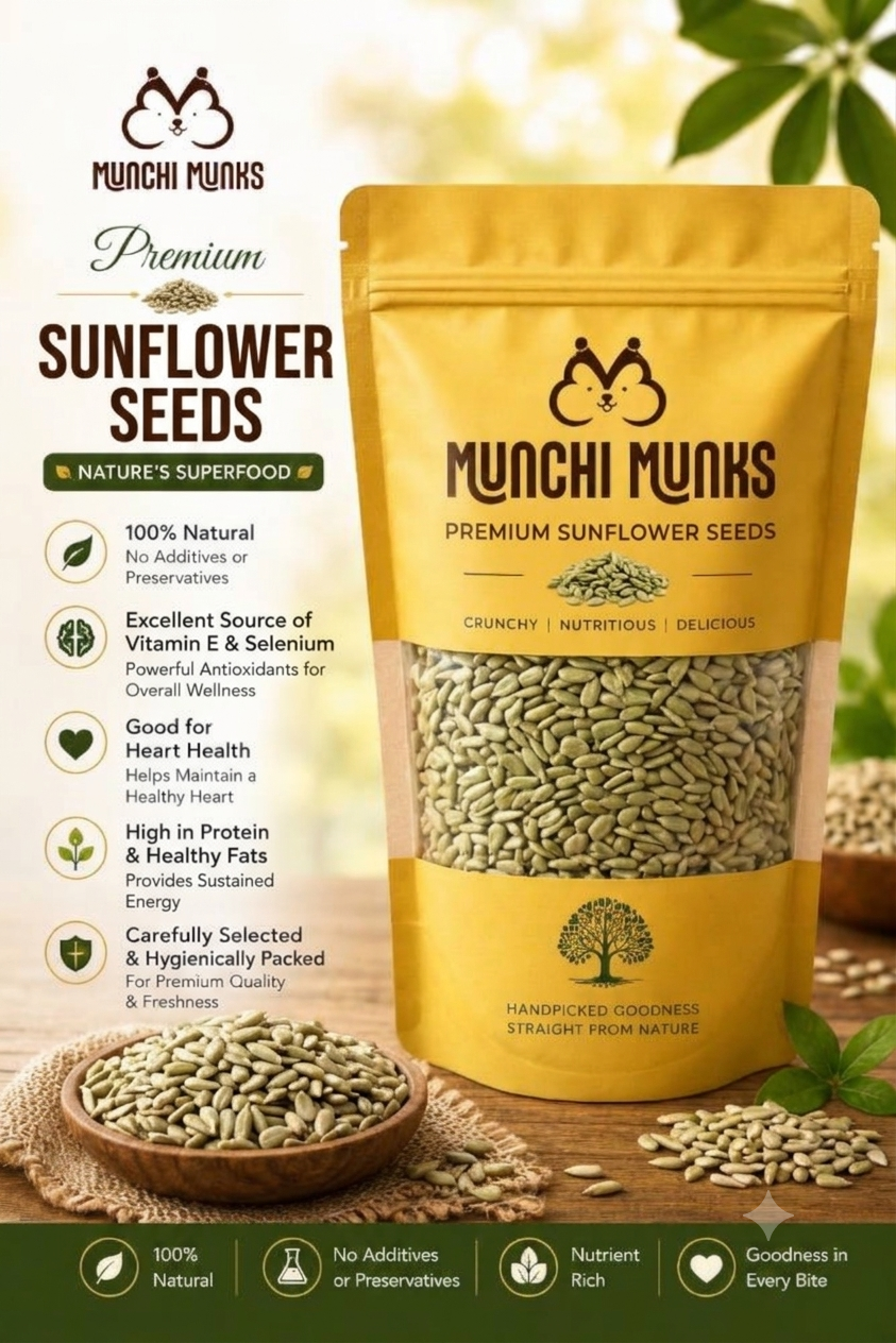 Munchi Munks Premium Sunflower Seeds - 200g – Aravindha